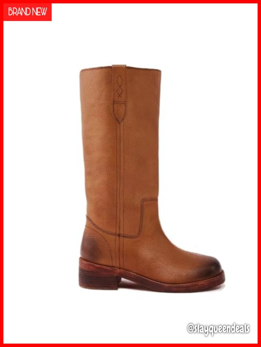 Vintage Knee High Boots for Women, Square Toe Chunky Block Heel Pull On Wide